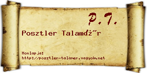 Posztler Talamér névjegykártya